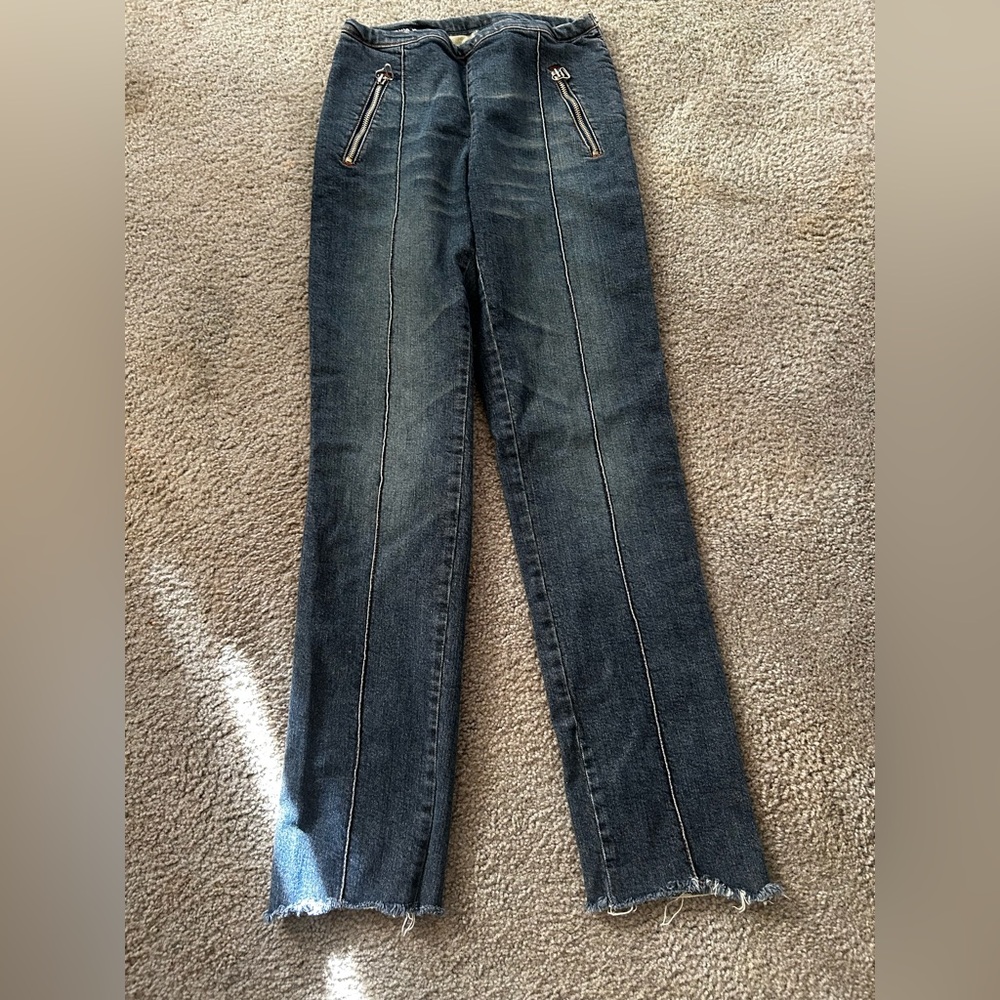 Vintage Blue Denim Jeans with Zipper Detail - Picture 1 of 11